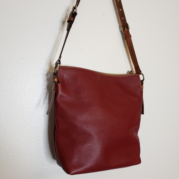 Authentic Dooney & Bourke Genuine Pebbled Leather Large Crossbody Bag Tote - Picture 9 of 16